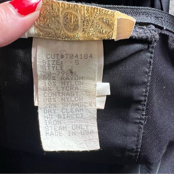 Vintage Cache Black Mesh Moon Embellished Gown - Picture 9 of 10